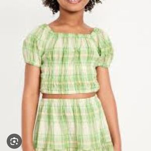 Old Navy Mint Plaid Outfit